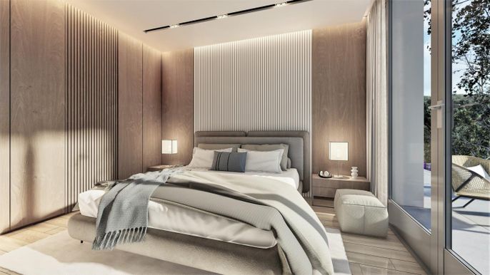 Bedroom, Interior, Wood Texture Flooring