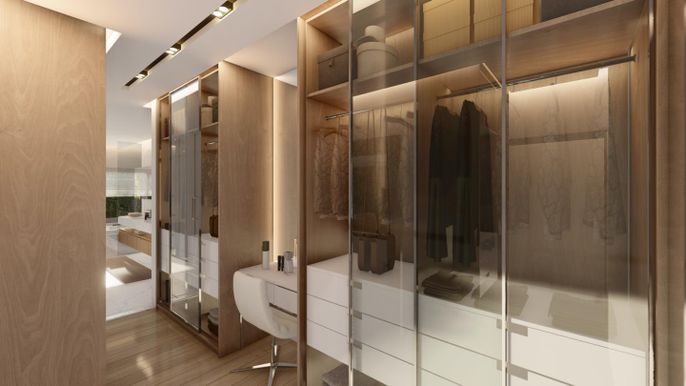 Interior, Walk-in Closets, Wood Texture Flooring