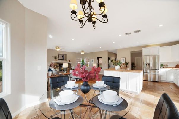 Dining room, Interior, Kitchen, Recessed Lighting, Stainless Steel Appliances
