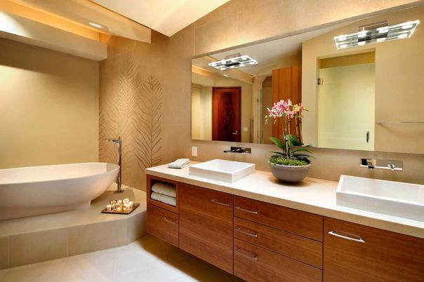 Bathroom, Dual Sink Vanities, Free Standing Baths, Interior