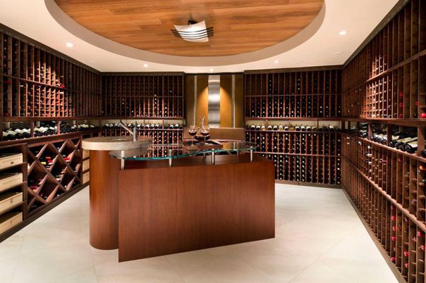 Interior, Recessed Lighting, Wine Storage, Wooden Ceilings