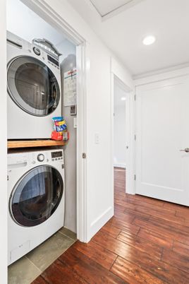 Interior, Recessed Lighting, Utility Closets, Washer, Wood Texture Flooring