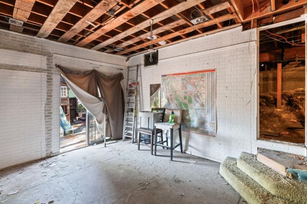 Interior, Stone Walls, Wooden Beams