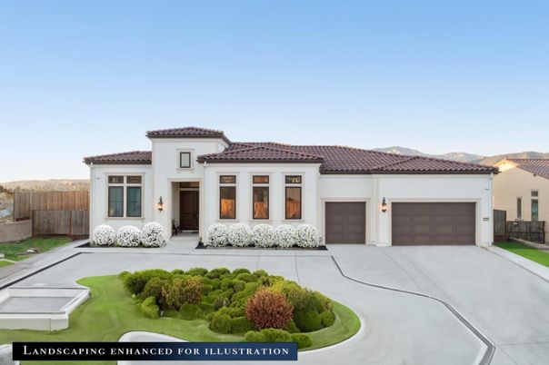 Attached, Exterior, Facade, Mediterranean