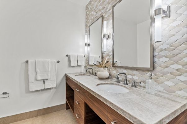 Bathroom, Dual Sink Vanities, Interior, Tile Countertops