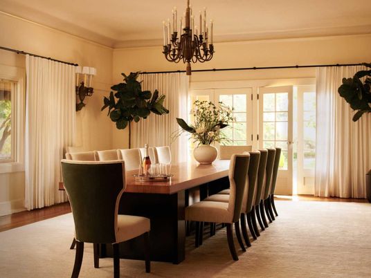 Chandelier, Dining room, Interior, Wood Texture Flooring