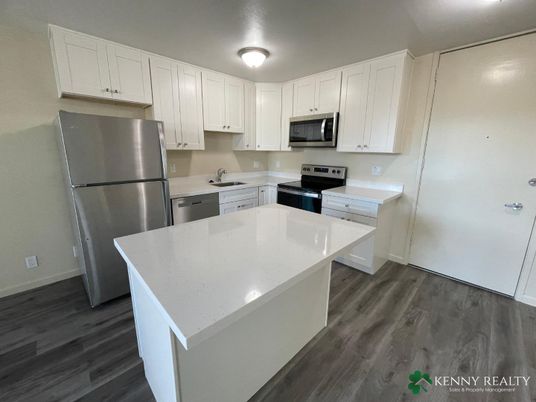 Interior, Kitchen, Stainless Steel Appliances, Wood Texture Flooring