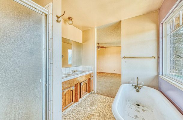 Bathroom, Dual Sink Vanities, Interior, Tile Countertops