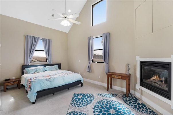 Bedroom, Fireplace, Interior