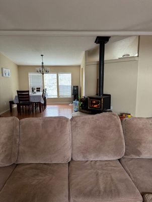 Chandelier, Dining room, Fireplace, Interior, Living room