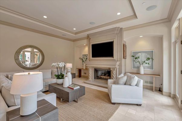 Fireplace, Interior, Living room, Recessed Lighting