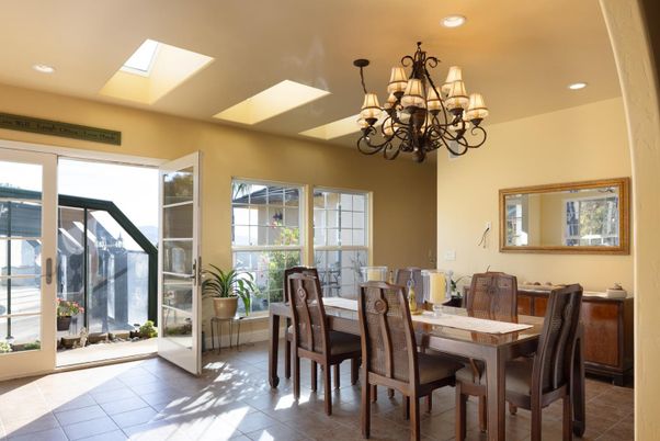 Chandelier, Dining room, Interior, Recessed Lighting