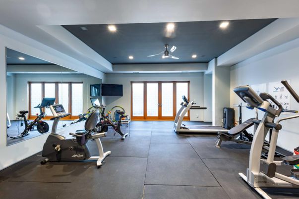 Fitness Equipment, Gym, Interior, Recessed Lighting
