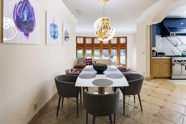 Dining room, Interior, Kitchen, Pendant Lights, Recessed Lighting, Stainless Steel Appliances