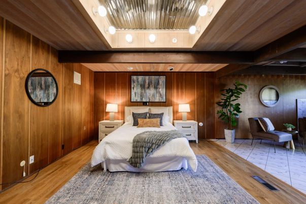 Bedroom, Interior, Wooden Beams, Wooden Ceilings, Wood Texture Flooring, Wooden Walls