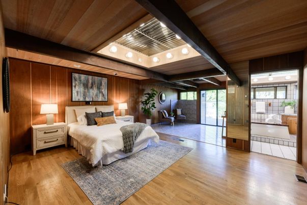Bedroom, Interior, Wooden Beams, Wooden Ceilings, Wood Texture Flooring, Wooden Walls