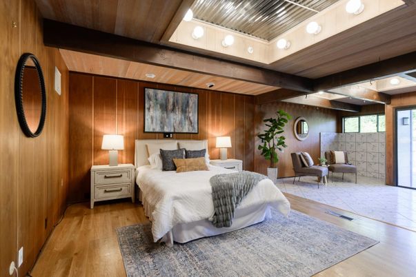 Bedroom, Interior, Wooden Beams, Wooden Ceilings, Wood Texture Flooring, Wooden Walls