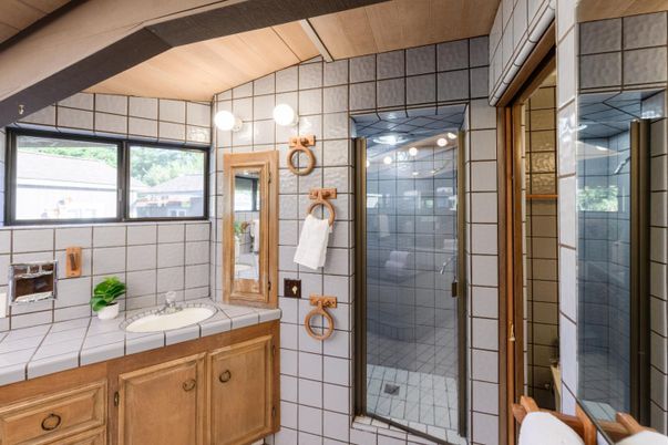 Bathroom, Glass Shower, Interior, Tile Countertops