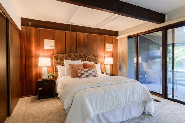 Bedroom, Interior, Wooden Beams, Wooden Walls