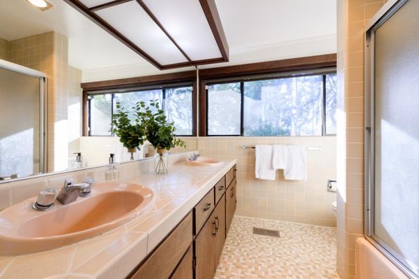 Bathroom, Dual Sink Vanities, Interior, Tile Countertops
