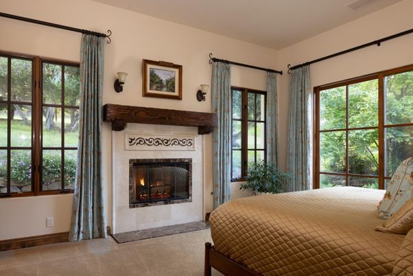 Bedroom, Fireplace, Interior