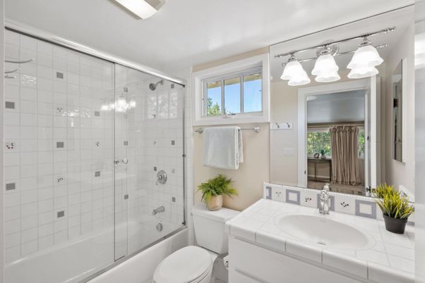 Bathroom, Glass Shower, Interior, Tile Countertops