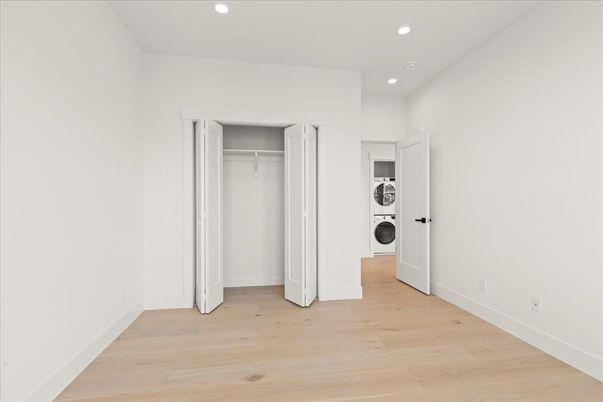 Interior, Recessed Lighting, Utility Closets, Washer, Wood Texture Flooring
