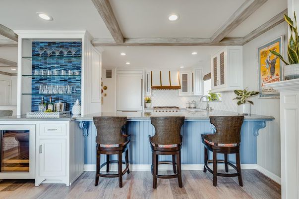 Interior, Kitchen, Recessed Lighting, Wooden Beams, Wood Texture Flooring