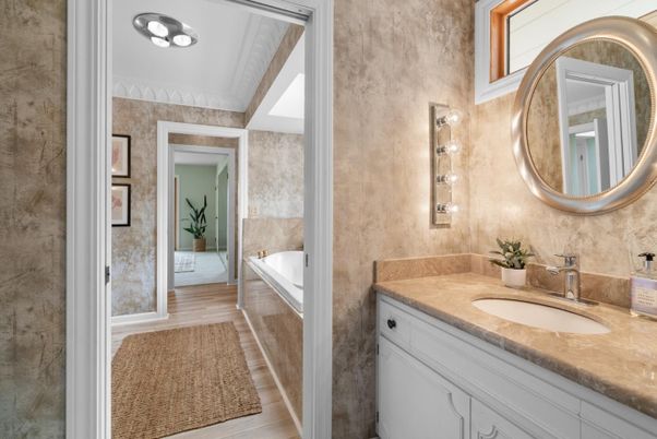 Bathroom, Interior, Wood Texture Flooring