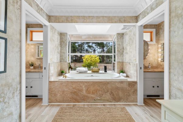 Bathroom, Interior, Wood Texture Flooring