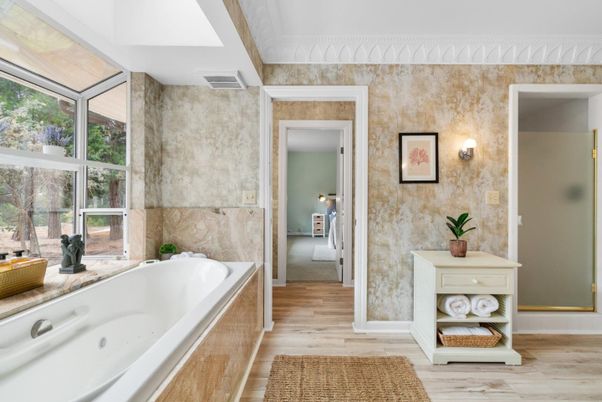 Bathroom, Interior, Wood Texture Flooring