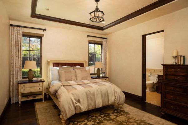Bathroom, Bedroom, Interior, Pendant Lights, Wood Texture Flooring