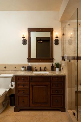 Bathroom, Dual Sink Vanities, Glass Shower, Interior
