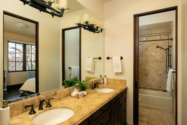 Bathroom, Dual Sink Vanities, Glass Shower, Interior