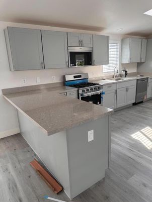 Interior, Kitchen, Stainless Steel Appliances, Wood Texture Flooring