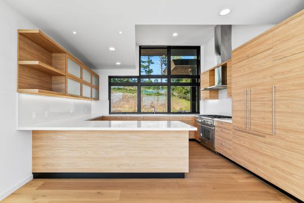 Interior, Kitchen, Recessed Lighting, Wood Texture Flooring