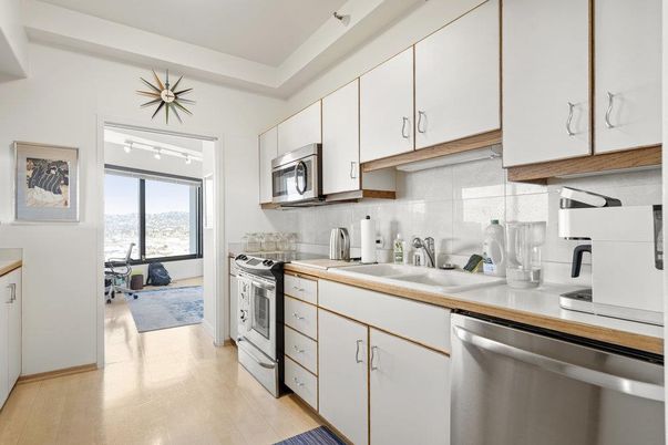 Interior, Kitchen, Stainless Steel Appliances, Wood Texture Flooring