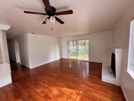 Empty room, Fireplace, Interior, Wood Texture Flooring