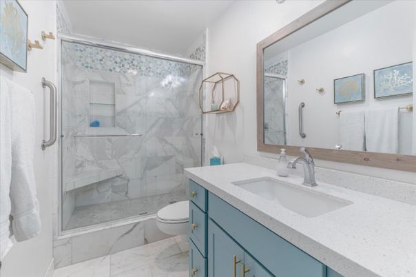 Bathroom, Glass Shower, Interior, Marble, Marble Walls
