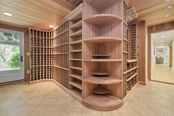 Interior, Recessed Lighting, Wine Storage, Wooden Ceilings