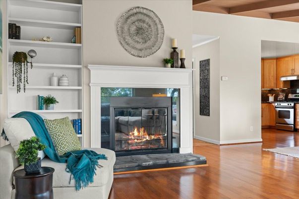 Fireplace, Interior, Wooden Beams, Wood Texture Flooring
