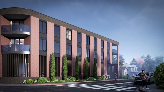Exterior, Facade, Modern