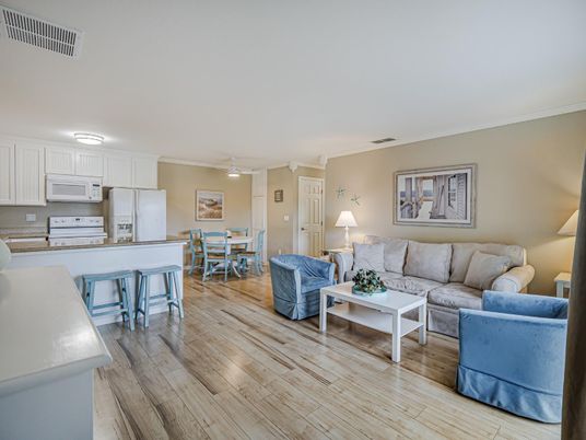 Dining room, Interior, Kitchen, Living room, Stainless Steel Appliances, Wood Texture Flooring
