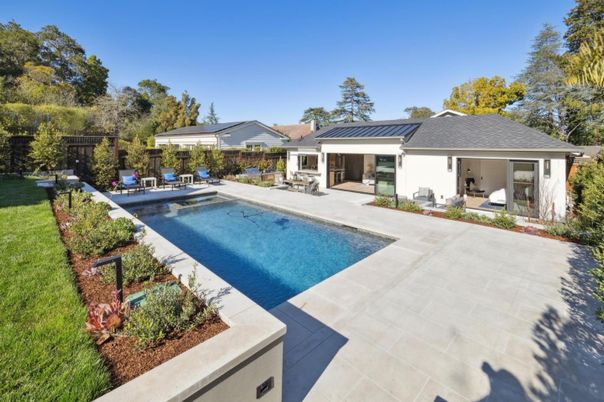 Exterior, Pool, Solar Panels