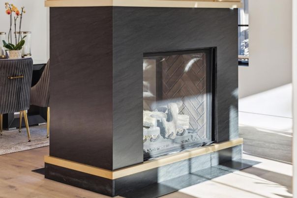 Fireplace, Interior, Wood Texture Flooring