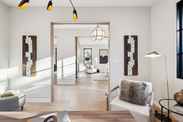 Interior, Pendant Lights, Wood Texture Flooring