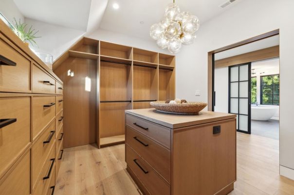 Bathroom, Chandelier, Free Standing Baths, Interior, Recessed Lighting, Walk-in Closets, Wood Texture Flooring