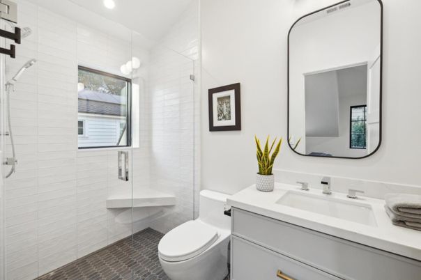 Bathroom, Glass Shower, Interior, Pendant Lights, Recessed Lighting