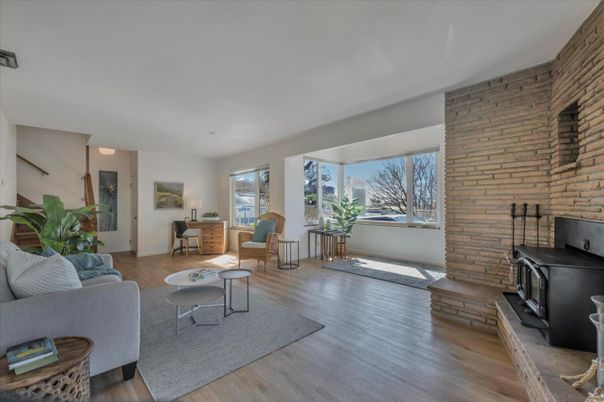 Interior, Living room, Stone Walls, Wood Texture Flooring