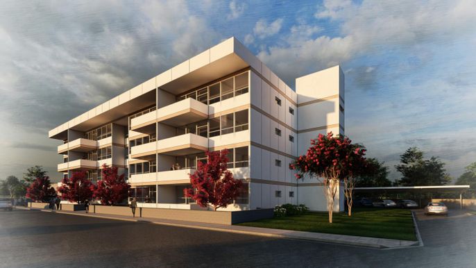 Exterior, Facade, Condo Building